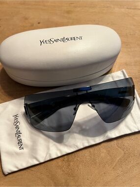 Yves Saint Laurent Blue Tint Shield Sunglasses